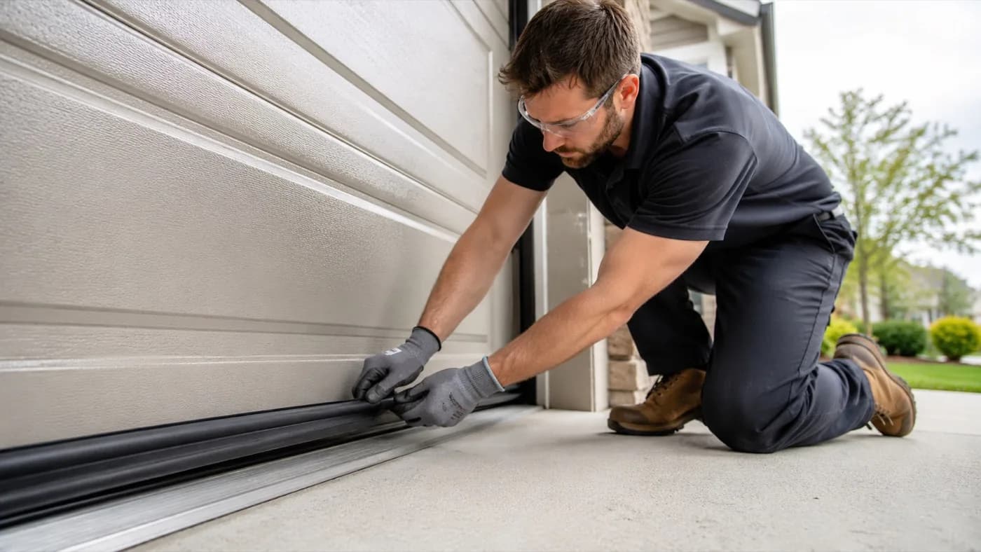 New garage door weather stripping and bottom seal in Edmonton